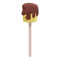 Chocolate dripping from delicious ice cream on a stick vector