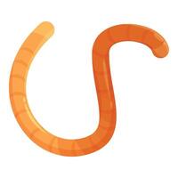 Earthworm crawling, creating a u shape with its body vector