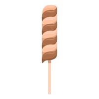 Chocolate and caramel candy on a stick indulging sweet tooth vector