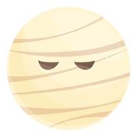 Round mummy face looking up expressing boredom vector