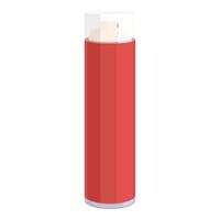 Red spray can standing on white background vector