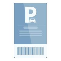 Parking ticket showing through windshield with barcode vector
