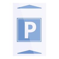 Blue parking sign pointing up and down on transparent background vector