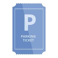 Blue parking ticket indicating allowed parking time limit vector