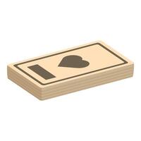 Deck of cards with hearts suit lying on white background vector