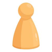 Yellow board game pawn standing on white background vector