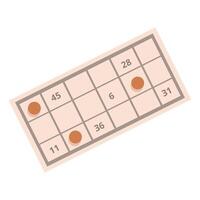 Bingo card showing random numbers with red markers vector