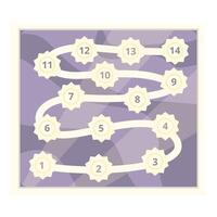 Board game template with numbered winding path leading to success vector