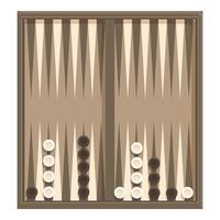Backgammon board game being played with black and white pieces vector