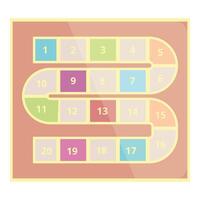 Colorful board game template with path and numbers for family playing vector