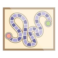 Board game with winding path and two markers showing progress vector