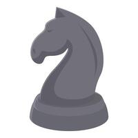 Grey knight chess piece standing on white background vector