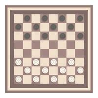 Wooden checkers board showing classic checkers game in progress vector