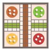 Traditional strategy board game with colorful pieces on grid vector