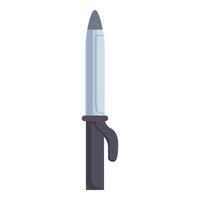 Military knife with sharp blade pointing up vector