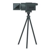 Professional digital camera on tripod recording vector