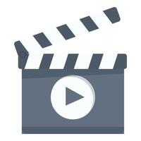 Clapperboard opening showing play button for content creation vector