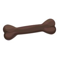 Brown dog bone lying horizontally isolated on white background vector