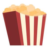 Overflowing red and white striped bucket of buttery popcorn vector