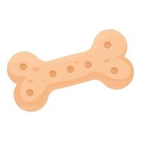 Crunchy dog biscuit bone lying on white background vector