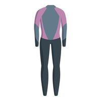 Full wetsuit standing up back view for water sports vector