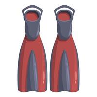 Pair of red diving flippers for exploring underwater world vector