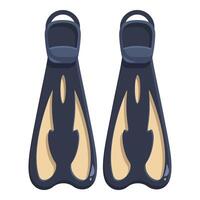 Pair of diving flippers standing upright on white background vector