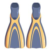 Pair of yellow flippers for diving isolate on white background vector