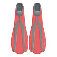 Pair of red diving flippers for exploring the ocean vector