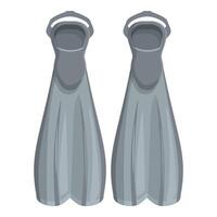 Pair of gray diving flippers for underwater exploration vector