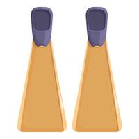 Pair of yellow diving fins for scuba diving vector