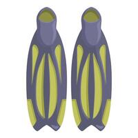 Pair of green and blue diving flippers for underwater exploration vector