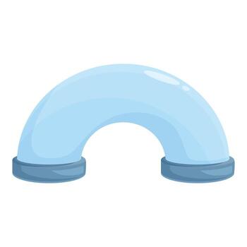 Curved water pipe connecting two points plumbing system vector