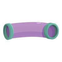 Purple flexible ventilation pipe connecting creating air duct system vector