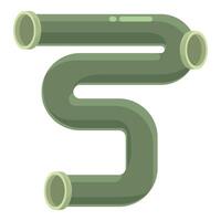Green plastic pipe plumbing element connecting vector