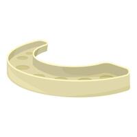 Beige toilet seat standing on white background vector