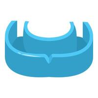 Blue ashtray with cigarette rest showing smoking area vector