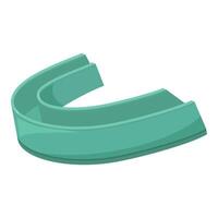 Green mouth guard protecting teeth from injury during sports vector