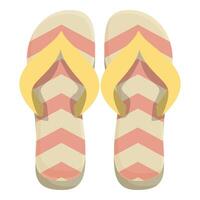 Pair of beach slippers with chevron pattern for summer holidays vector