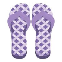 Pair of purple flip flops with geometric pattern for summer holidays vector