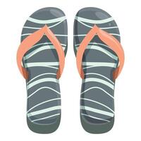Pair of stylish summer flip flops with wavy stripes for beach walks and relaxation vector