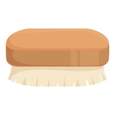 Cleaning brush with wooden handle for scrubbing and sweeping