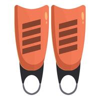 Pair of orange diving flippers for exploring underwater world vector