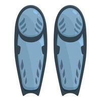 Pair of blue diving fins for exploring underwater world vector