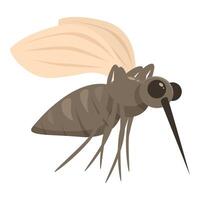 Cartoon mosquito flying with open wings vector