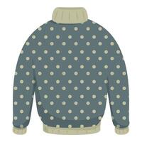 Warm winter sweater with polka dot pattern keeping you comfortable vector