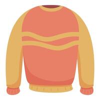 Warm knitted sweater with long sleeves for cold weather vector