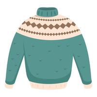 Warm green winter sweater with scandinavian pattern providing comfort and warmth vector