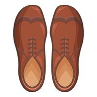 Pair of stylish brown leather shoes standing upright vector