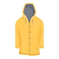 Yellow raincoat protecting from rain on white background vector